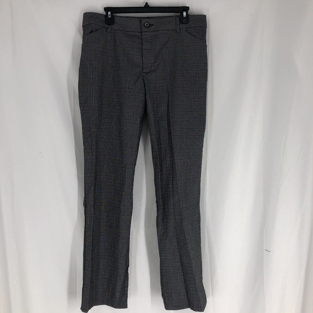 Lee Dress Pants Womens 16 Black Plaid Twill Wrinkle Free Career Office